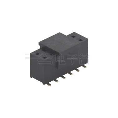 Pitch 2.54mm 180° 双排 SMT+CAP U型排母 塑高5.0 PC 6.5 
 2X06Pin 黑色 PA9T,94V-0 镀全金G/F